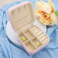 Madeline Love Pink Faux Leather Portable Square Jewelry Box - Hair Accessories
