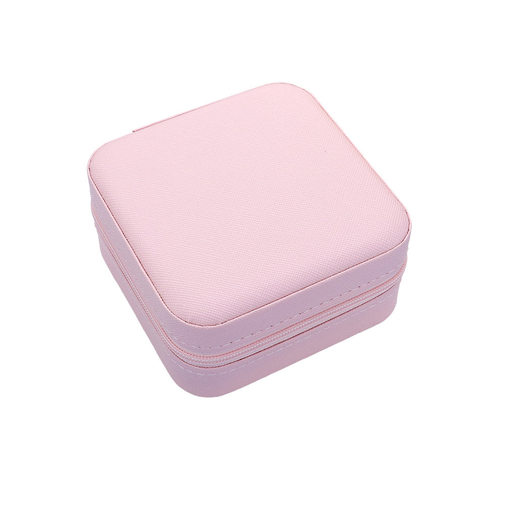 Madeline Love Pink Faux Leather Portable Square Jewelry Box - Hair Accessories - extra