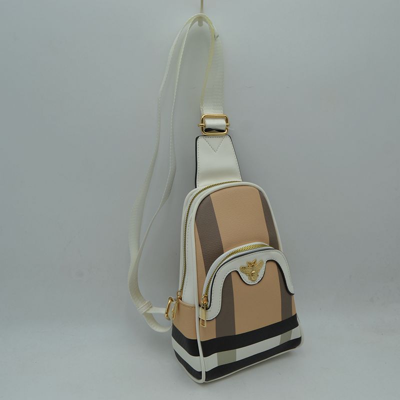 Panelled Sling Bag with Metallic Bee Accent - Sling Bag