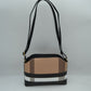 Structured Plaid Crossbody Handbag with Bow Accent and Long Strap