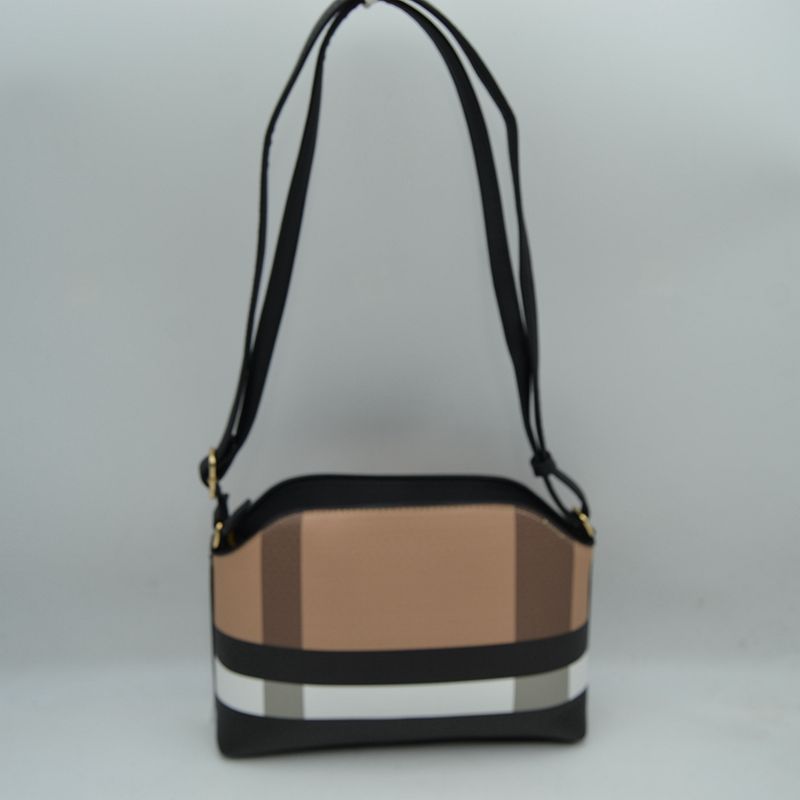 Structured Plaid Crossbody Handbag with Bow Accent and Long Strap