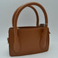 Structured Top Handle Handbag with Minimalist Design - Brown - Handbags
