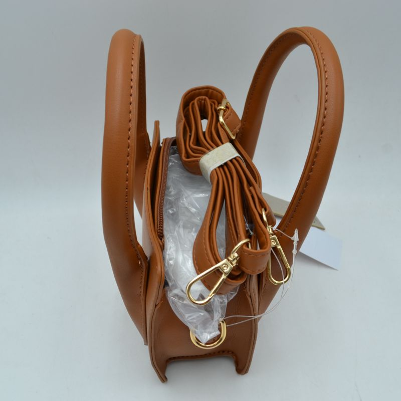 Structured Top Handle Handbag with Minimalist Design - Handbags