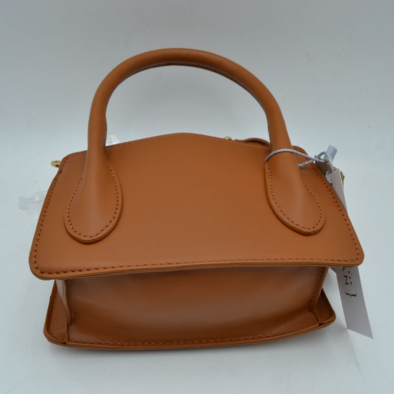 Structured Top Handle Handbag with Minimalist Design - Handbags