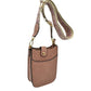 Vegan Leather Crossbody Bag with Adjustable Guitar Straps - Dark Blush - Crossbody Bags