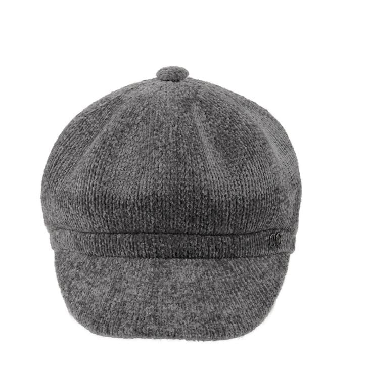 Dark Gray C.C Solid Faux Leather Newsboy Cap features a sleek, solid design crafted from high-quality faux leather for a stylish, modern look. The classic newsboy silhouette provides a comfortable fit, making it perfect for everyday wear or dressy occasions.