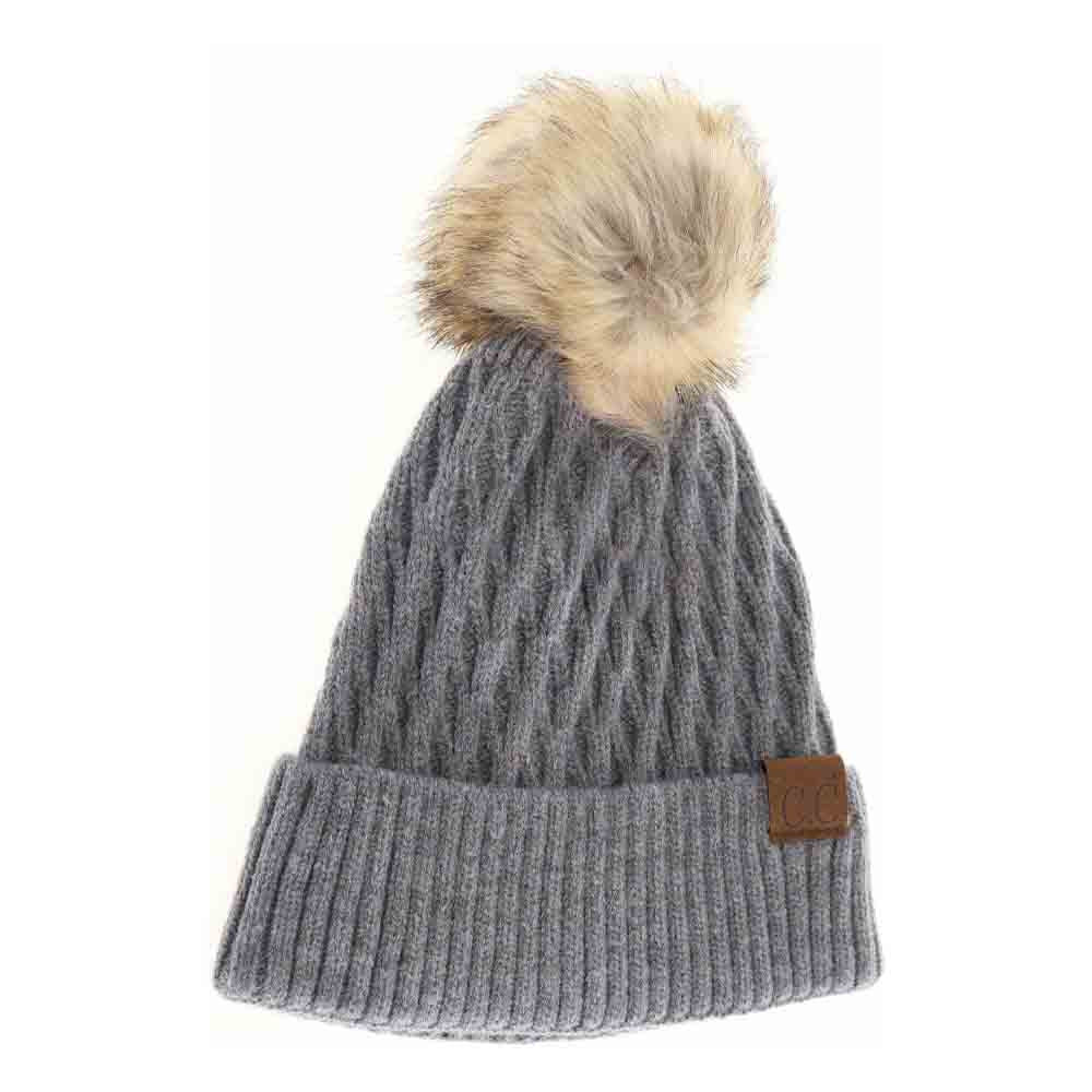 Dark Grey Solid Honey Comb Fur Pom C.C Beanie combines expert craftsmanship with functional design. Featuring a textured honeycomb knit, this beanie provides enhanced warmth and durability. The addition of a soft fur pom adds a sophisticated accent, elevating everyday winter wear. Designed to stretch for a comfortable, secure fit, it’s an ideal accessory for cold-weather protection without sacrificing style or performance. 