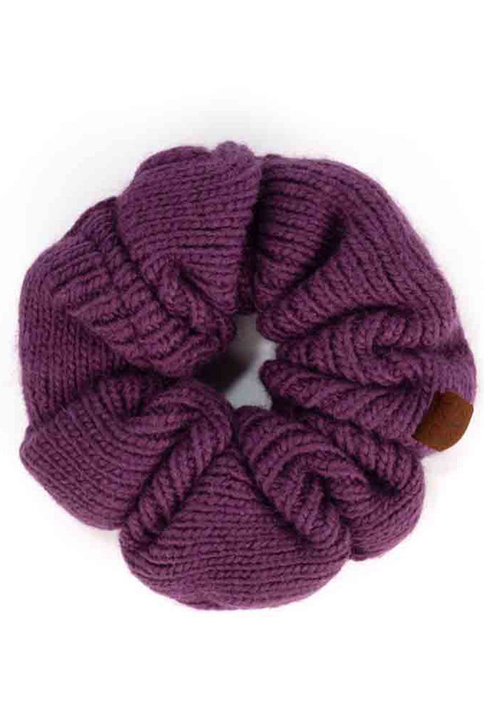Dark Purple  C.C. Soft Knit Scrunchies provide a stylish and comfortable way to keep your hair in place without causing damage. Made with soft knit material, they are gentle on your hair and perfect for everyday wear. Their scrunchy design also adds a trendy touch to your hairstyle