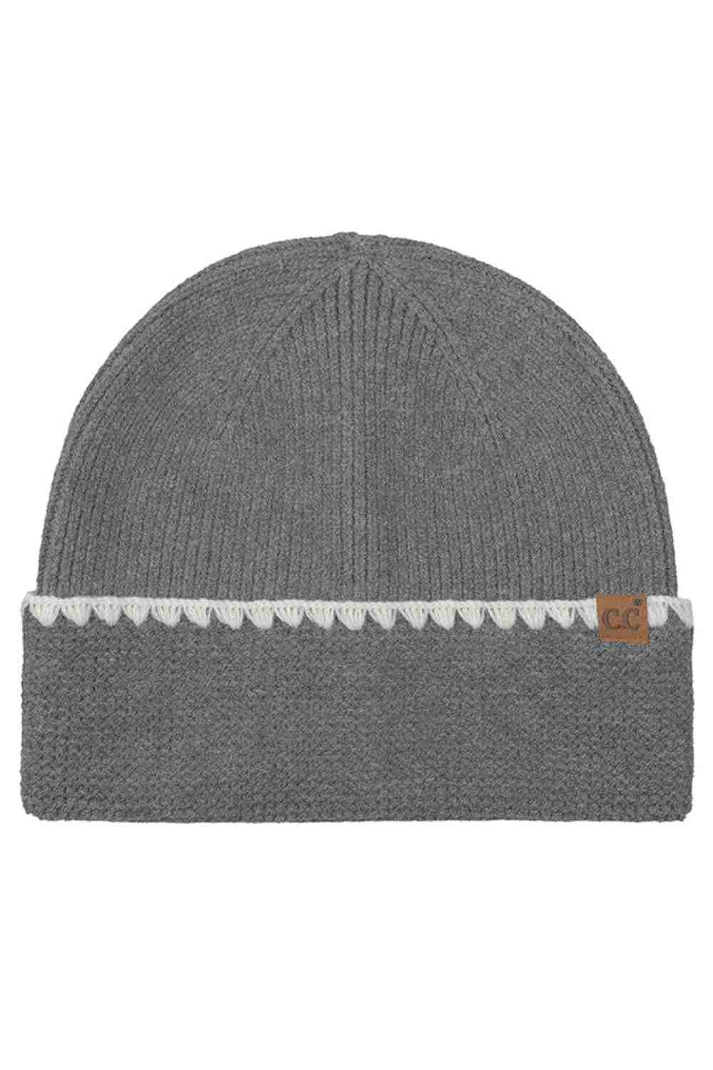 Dark Gray C.C Solid with Stitch Lined Cuff DarkBeanie Winter Hat features a clean solid knit design with subtle stitch-lined cuff detailing for a polished winter look. Crafted with a soft stretch fit, it keeps you warm and comfortable while adding understated style to your cold-weather outfits.