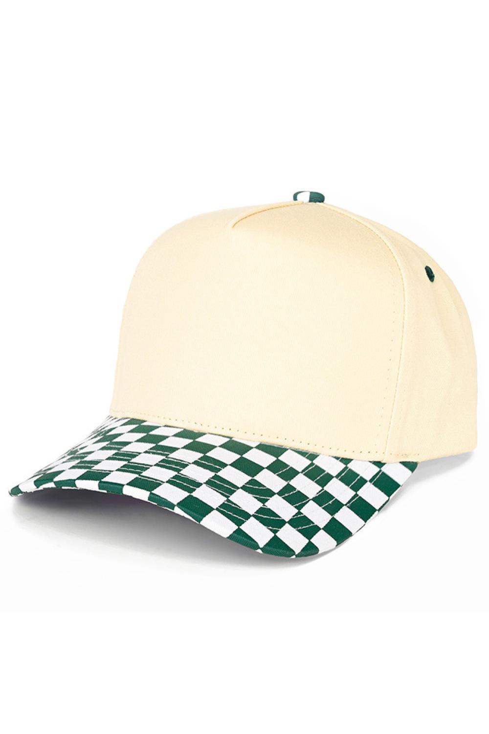 Dark Green Classic checkboard pattern meets modern style with this two-tone canvas trucker hat from C.C. Crafted from 100% cotton for breathable comfort, this snapback design offers a one-size-fits-all fit with a 22.5" circumference. The structured canvas construction and contrasting color blocking create an effortlessly cool look perfect for casual outings, outdoor adventures, or everyday wear. Adjustable snapback closure ensures a secure, customizable fit for all head sizes. Made in Vietnam with quality c