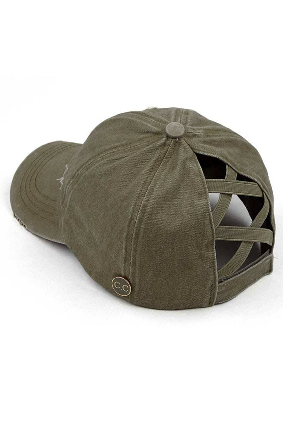 DarkOlive C.C BASEBALL PONYCAP is the perfect accessory for any sports enthusiast. Made with high-quality materials, this cap offers both style and functionality. With its comfortable fit and sleek design, it will keep you looking and feeling cool while you support your favorite team. Upgrade your game day look with the C.C BASEBALL PONYCAP.