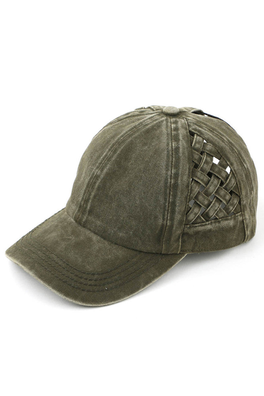 DarkOlive C.C WEAVON BASKET CRISS-CROSS PONYCAP is a stylish and functional accessory for any outfit. Made with high-quality materials, this cap features a unique criss-cross design, providing both style and comfort. Stay protected from the sun while looking your best with this trendy ponycap.