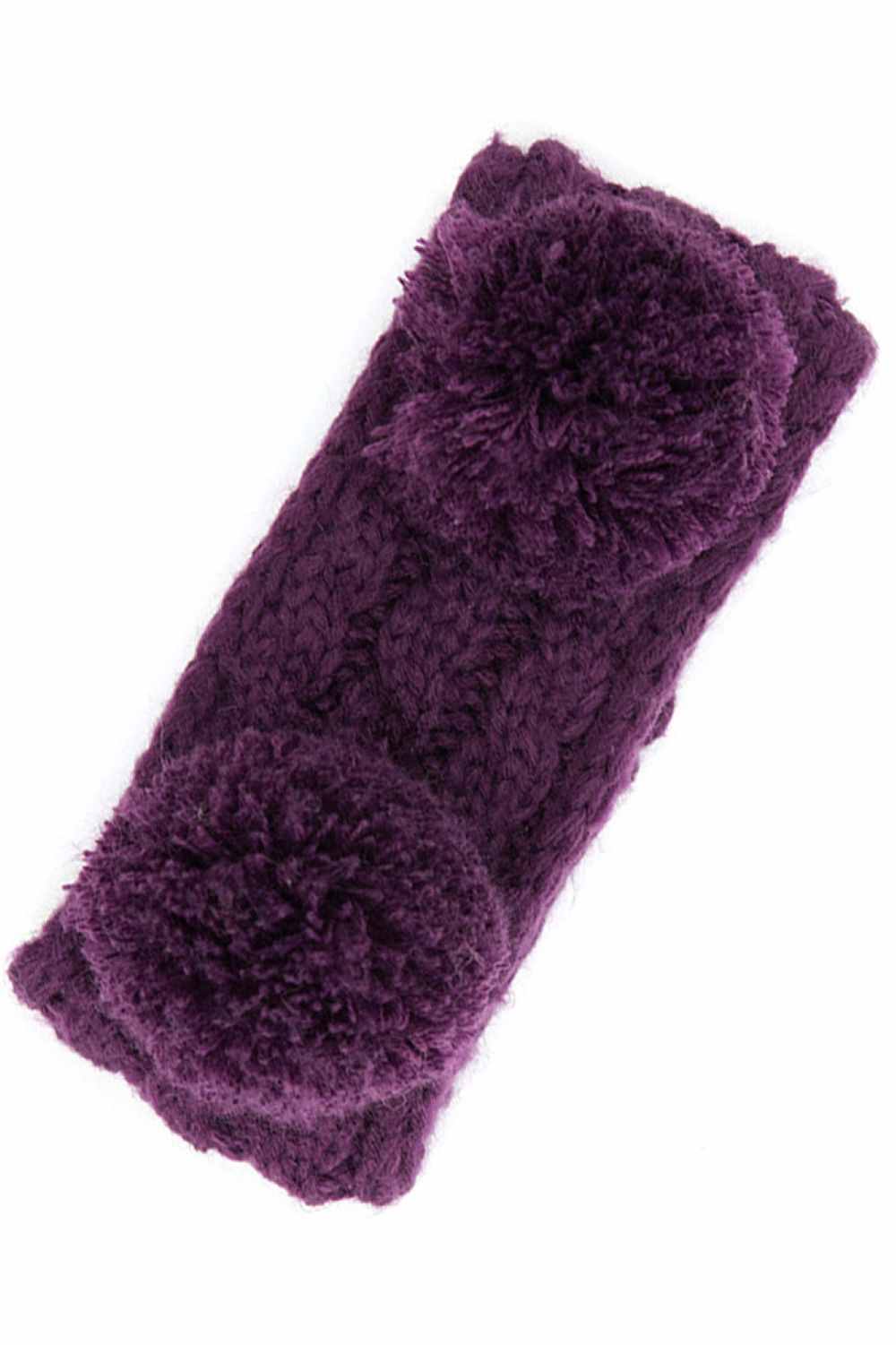Dark Purple Cozy and playful, this double pom kids headband features a soft fuzzy lining that keeps little ones warm and comfortable. The vibrant pom-poms add a fun touch to any outfit, while the stretchy one-size fit grows with your child. Made from durable 100% acrylic, it's easy to care for and built to last through all their adventures.
