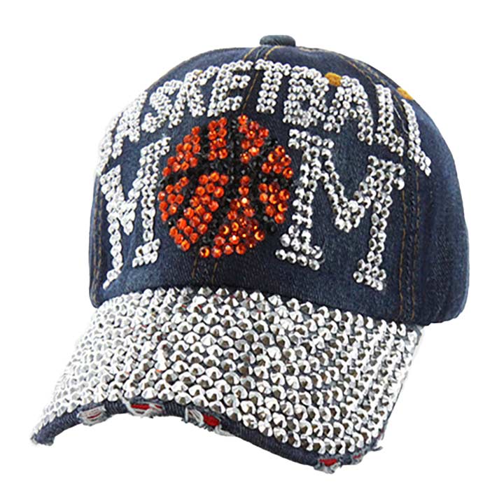 Denim Basketball Mom Message Studded Denim Baseball Cap, keep your styles on even when you are relaxing at the pool or playing at the beach. This mom-message denim baseball cap can be gifted to those who love sports. An excellent gift for your mom on her birthday, Mother's Day, anniversary, or any other meaningful occasion.