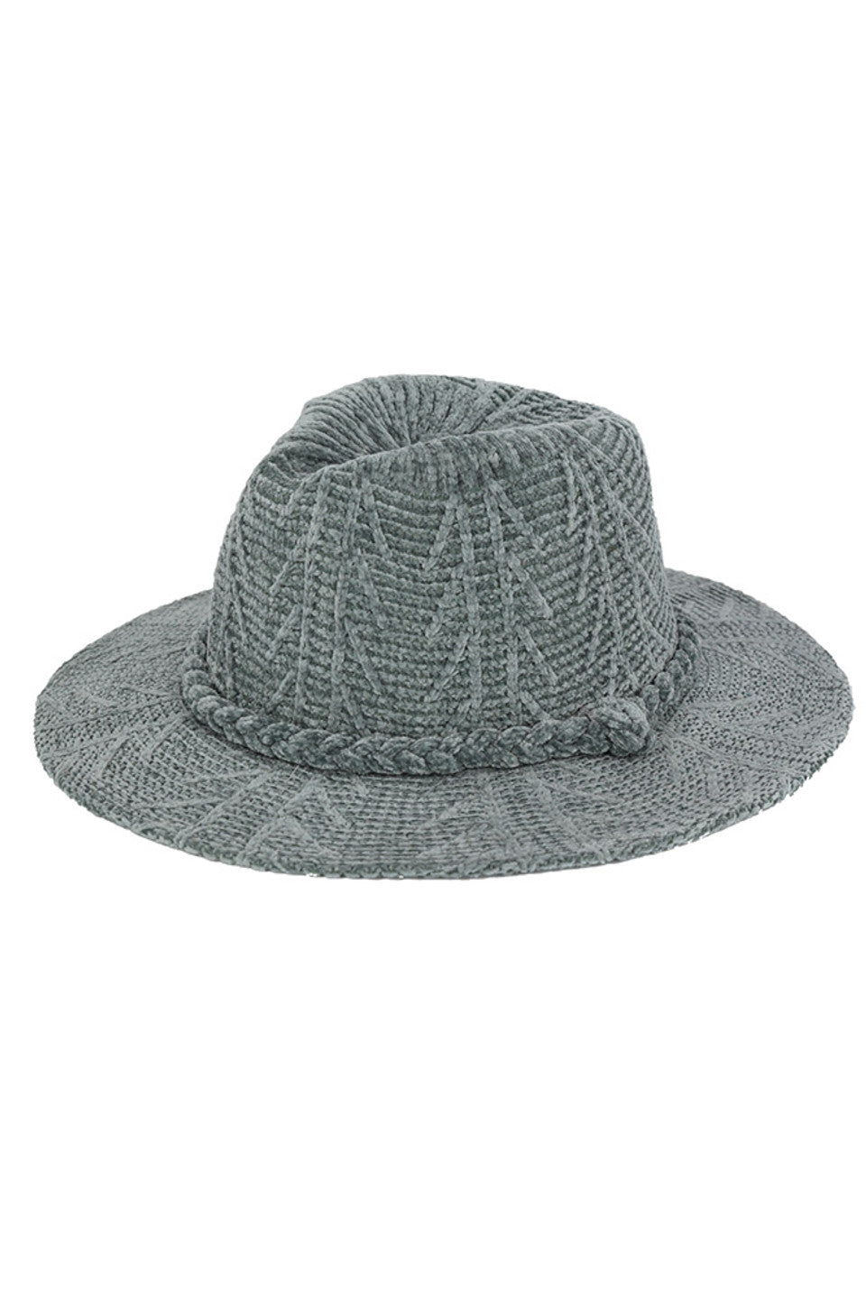Denim Chenille Pattern and Braided Band Winter Fedora combines thermal efficiency with sophisticated design. The textured chenille fabric provides exceptional warmth retention while maintaining breathability. The precision-crafted braided band creates visual interest and structural integrity. Designed with a classic silhouette that complements diverse facial structures, this fedora offers optimal protection against winter elements while elevating your seasonal wardrobe with architectural elegance. 