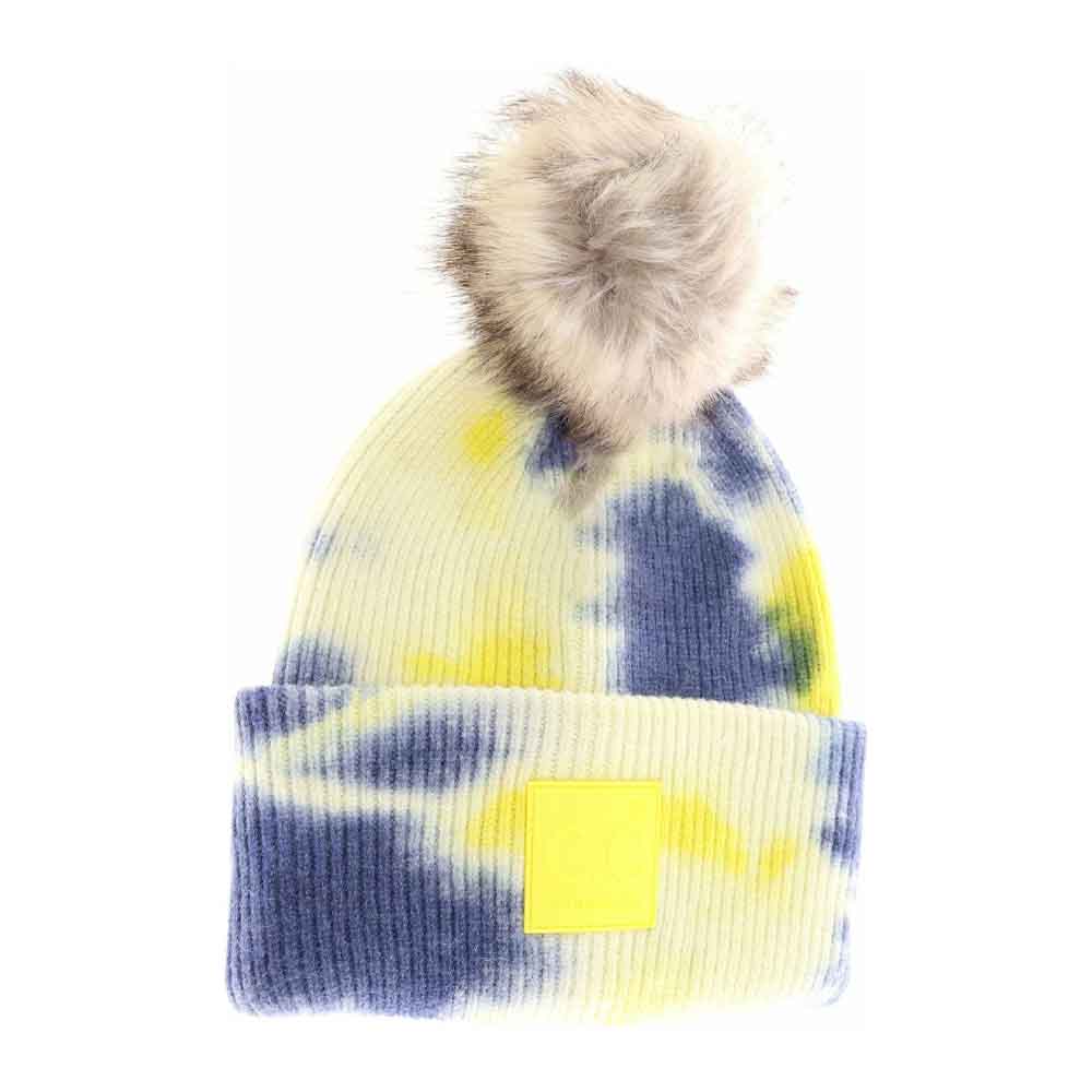 Denim-Yellow-Tie Dye Fur Pom C.C Beanie seamlessly combines vibrant design with functional warmth. Expertly crafted, it features a unique tie-dye pattern and a luxurious fur pom that adds both texture and flair. Made from soft, stretchable materials, this beanie offers a comfortable, secure fit suitable for various head sizes. Ideal for cold weather, it elevates any winter wardrobe with its blend of fashion-forward style and practical insulation. 