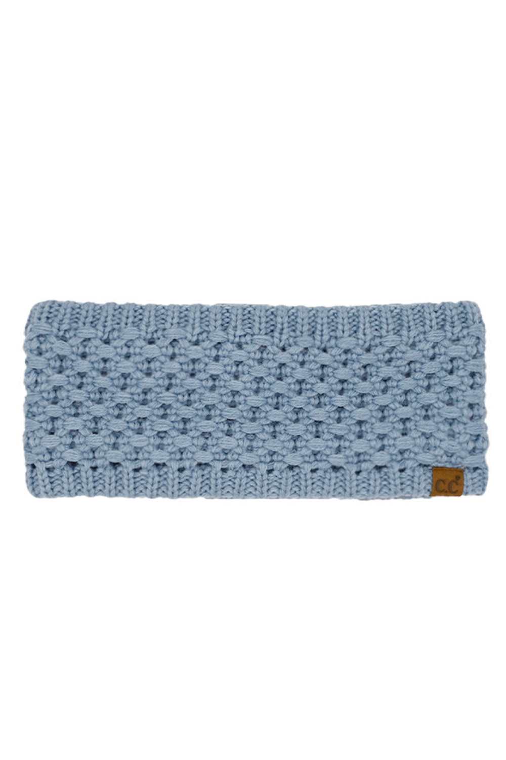 Denim Stay warm and stylish with this cozy C.C Cross Cell Stitch Knit Winter Headwrap. Crafted from soft 100% acrylic, this versatile headband features a textured cross cell stitch pattern that adds visual interest to any winter outfit. Measuring 10.25" x 4", it offers a comfortable one-size-fits-most fit perfect for keeping ears and forehead protected during cold weather. Ideal for outdoor activities, casual wear, or layering under hats for extra warmth.