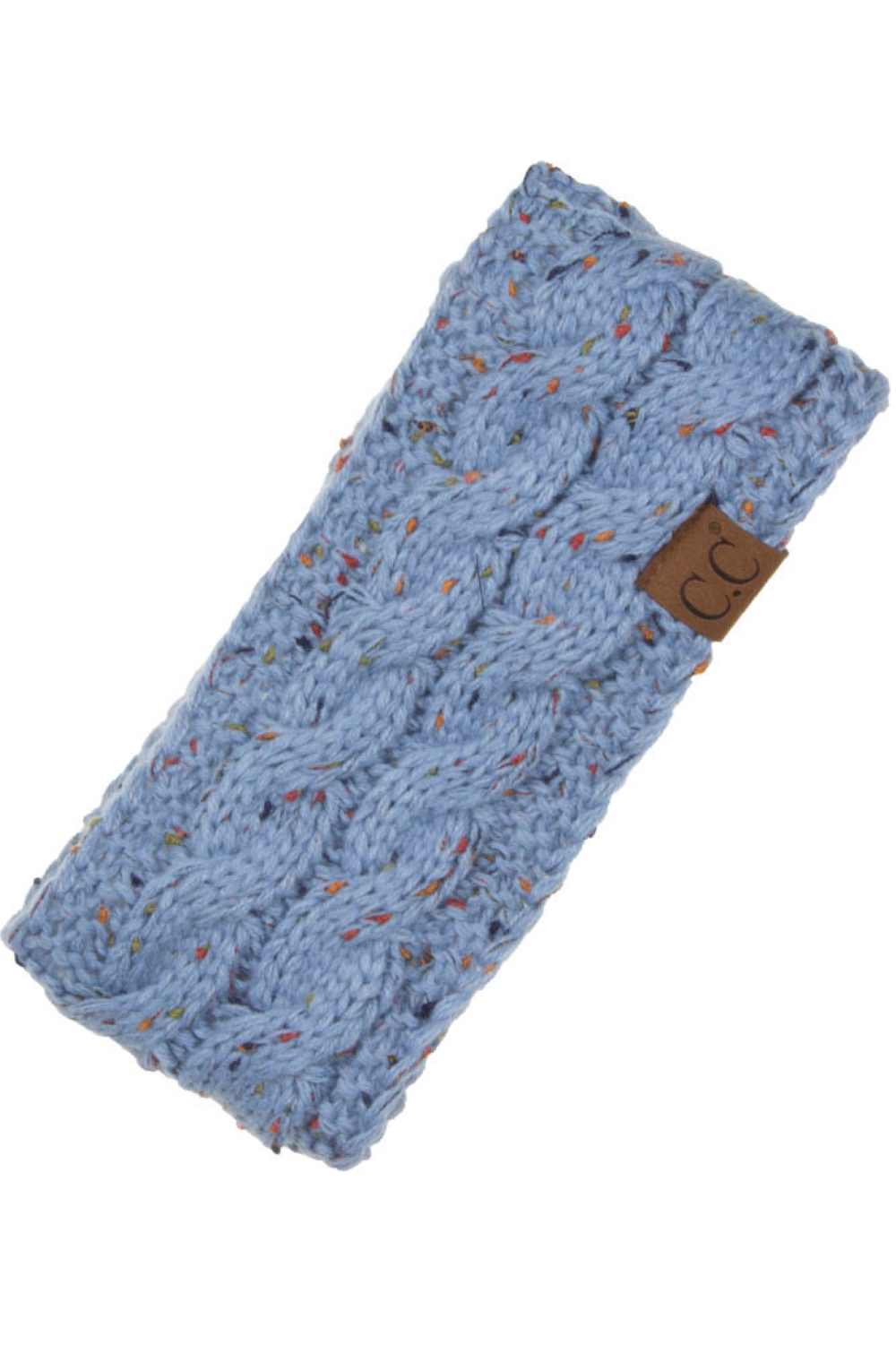 Denim Cozy up with the C.C Chunky Knit Confetti Sherpa Lined Headband, the perfect blend of warmth and style. Crafted from 100% acrylic, this headband features a chunky knit exterior with a soft sherpa lining for maximum comfort against your skin. The playful confetti pattern adds a fun pop of color to any winter outfit. One size fits most, making it an easy grab-and-go accessory for chilly days. Whether you're heading out for a quick errand or settling in for the season, this headband keeps you warm withou