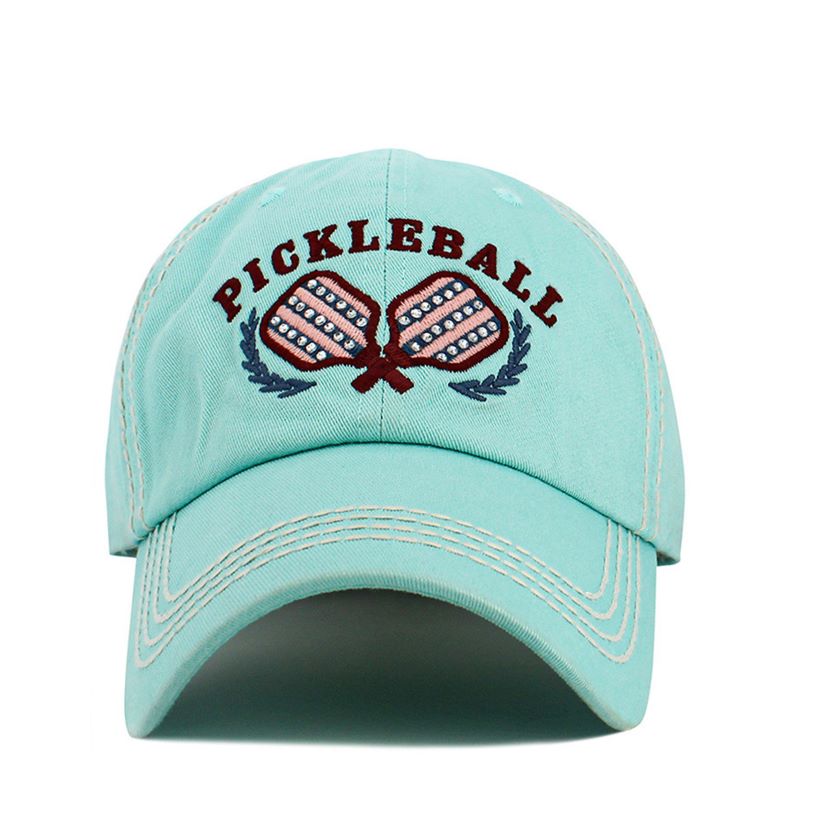 Diamond Blue Serve up casual sport style with this PICKLE BALL washed vintage baseball cap, featuring bold lettering and a pickleball racket graphic for a playful athletic touch. Finished with a soft, broken-in feel, it’s perfect for on- and off-court wear, from practice days to relaxed weekends.