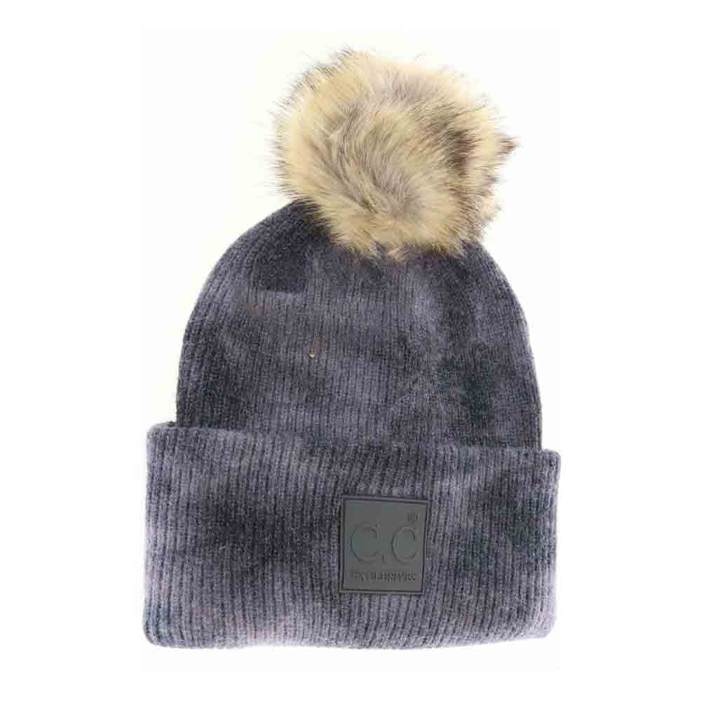 Dk.Grey-Lt.Grey- Tie Dye Fur Pom C.C Beanie seamlessly combines vibrant design with functional warmth. Expertly crafted, it features a unique tie-dye pattern and a luxurious fur pom that adds both texture and flair. Made from soft, stretchable materials, this beanie offers a comfortable, secure fit suitable for various head sizes. Ideal for cold weather, it elevates any winter wardrobe with its blend of fashion-forward style and practical insulation. 