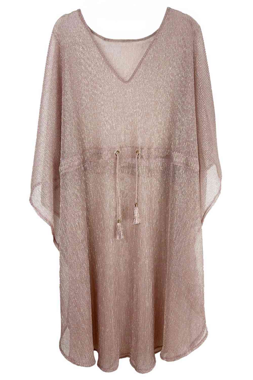 Dust Pink Elevate your wardrobe with this shimmering Lurex String Poncho, a versatile layering piece that catches the light beautifully. Crafted from 100% polyester, this lightweight poncho measures 42" x 40", offering comfortable coverage for any occasion. The lurex threading adds a touch of glamour and sparkle, making it perfect for casual outings or dressed-up evenings. Easy to throw on over any outfit, this poncho is an effortless way to add dimension and style to your look.