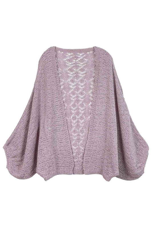 Dusty Pink Effortless elegance meets cozy comfort with this Lace Back Crochet Cardigan. Crafted from a breathable blend of 60% acrylic and 40% nylon, this piece features delicate crochet detailing on the front paired with an eye-catching lace back panel. The relaxed fit measures 23.2" x 45.3", making it perfect for layering over your favorite tops. A versatile wardrobe essential that transitions seamlessly from casual days to evening outings.