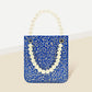 Madeline Love Royal Blue Bling Rectangle Pearl Handle Evening Tote / Crossbody Bag - Bags & Wallets