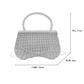 Madeline Love Black, Clear Bling Studded Flat Top Handle Flap Evening Bag / Crossbody Bag - Bags & Wallets - extra