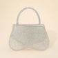 Madeline Love Clear, Gold Bling Studded Flat Top Handle Flap Evening Bag / Crossbody Bag - Bags & Wallets