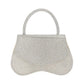 Madeline Love Clear, Gold Bling Studded Flat Top Handle Flap Evening Bag / Crossbody Bag - Bags & Wallets - desc