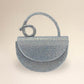 Madeline Love AB, Silver Bling Studded Top Handle Evening Crossbody Bag - Bags & Wallets
