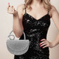 Madeline Love Silver Bling Studded Top Handle Evening Crossbody Bag - Bags & Wallets