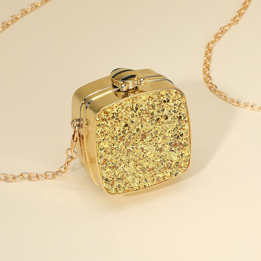 Madeline Love Pink Square Glitter Mini Clutch Bag Crossbody Bag - Bags & Wallets - extra