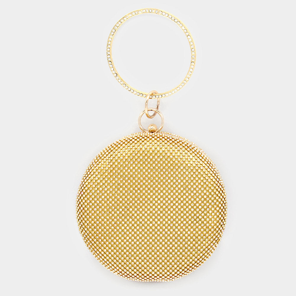 Madeline Love Gold Bling Round Evening Tote / Crossbody Bag - Bags & Wallets