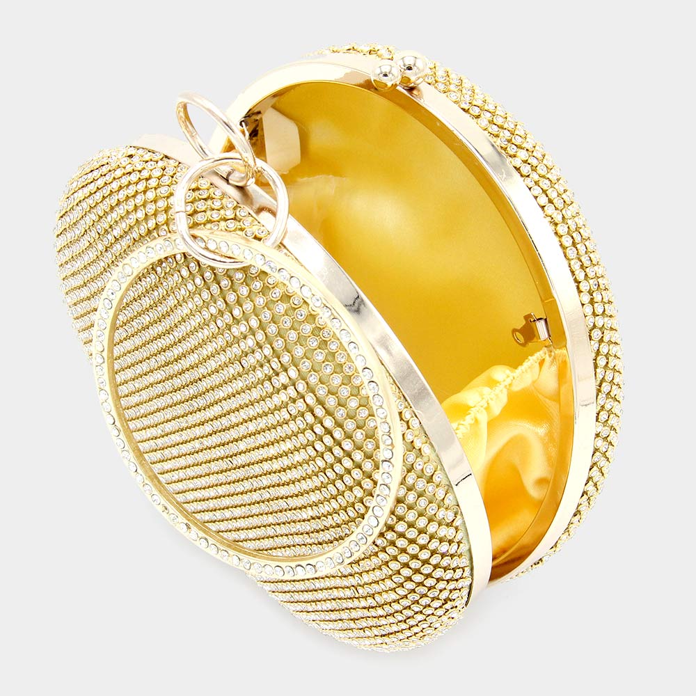 Madeline Love Gold Bling Round Evening Tote / Crossbody Bag - Bags & Wallets - desc