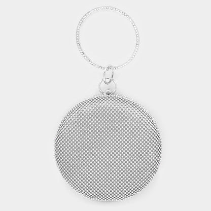 Madeline Love Silver Bling Round Evening Tote / Crossbody Bag - Bags & Wallets