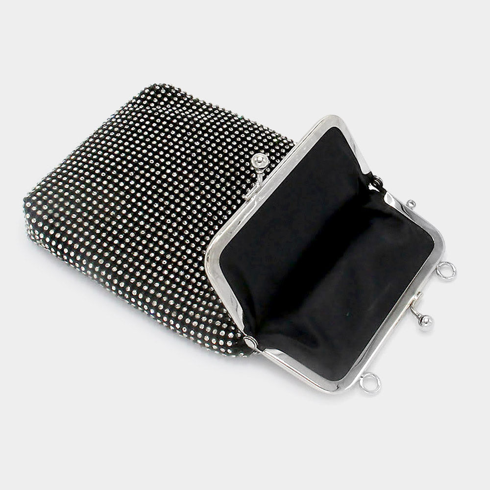 Madeline Love Black Bling Evening Crossbody Bag - Bags & Wallets - desc
