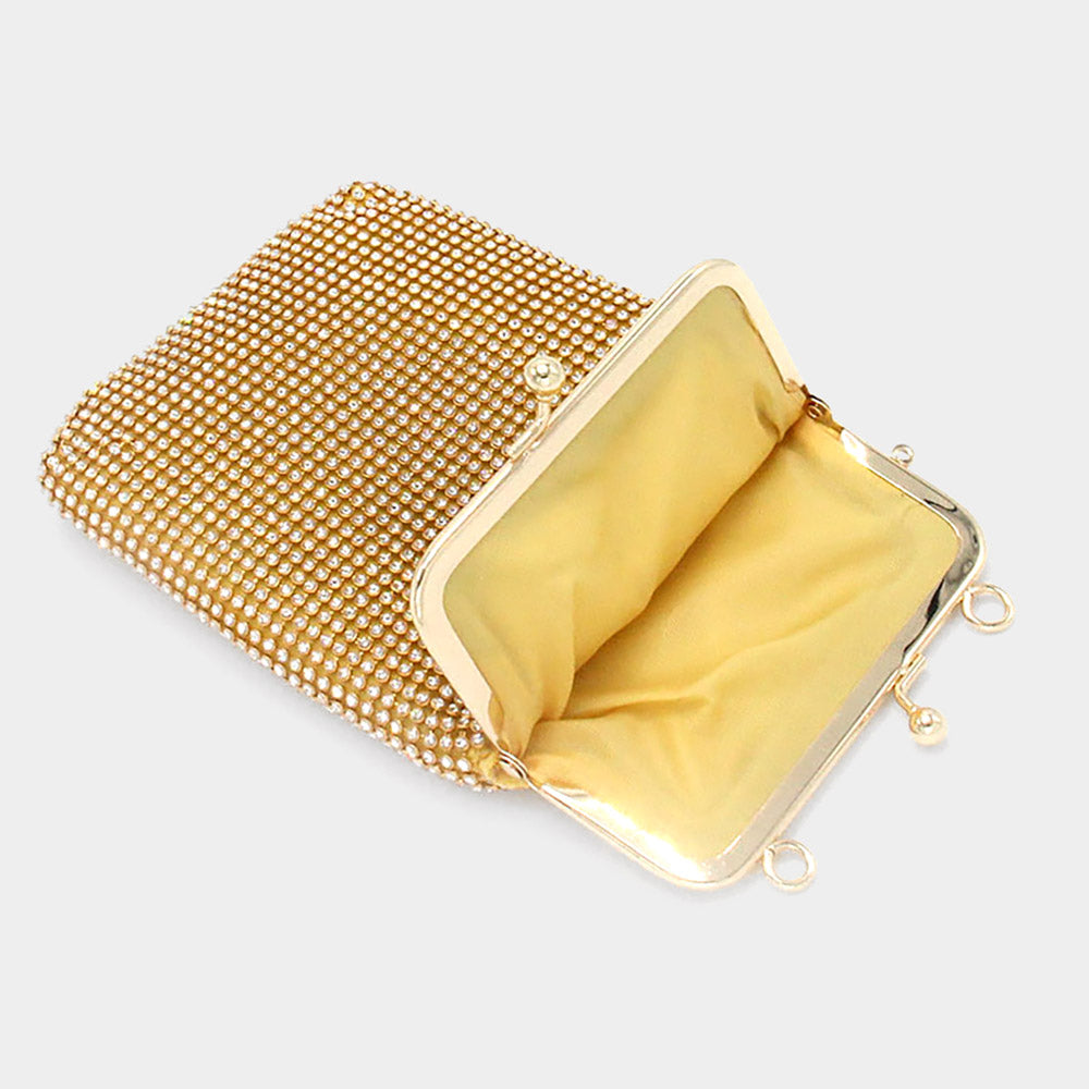 Madeline Love Gold Bling Evening Crossbody Bag - Bags & Wallets - desc