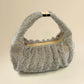 Madeline Love Gold Rhinestone Bling Studded Slouch Hobo Evening Crossbody Bag - Bags & Wallets