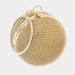 Madeline Love Gold Bling Round Ball Evening Tote / Crossbody Bag - Bags & Wallets