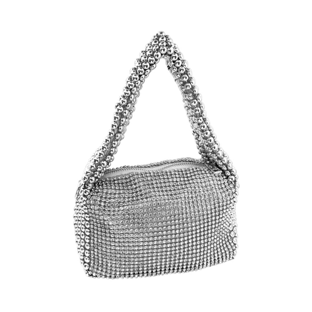 Madeline Love Clear Rhinestone Bling Studded Mini Shoulder Crossbody Bag - Bags & Wallets - extra