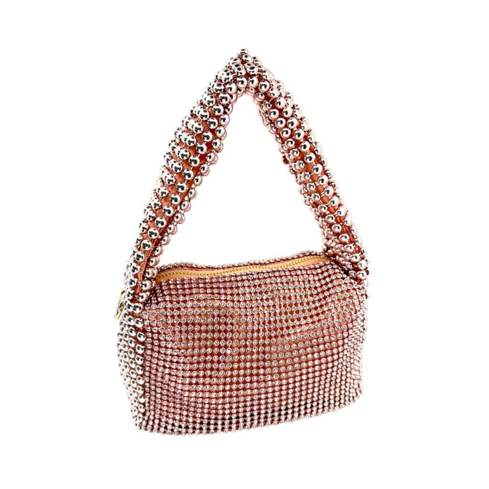 Madeline Love Rose Gold Rhinestone Bling Studded Mini Shoulder Crossbody Bag - Bags & Wallets - extra