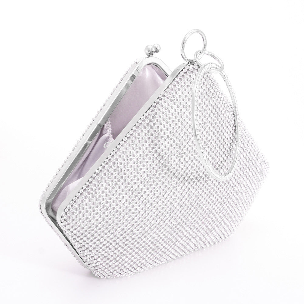 Madeline Love Silver Bling Angled Evening Tote / Crossbody Bag - Bags & Wallets - desc