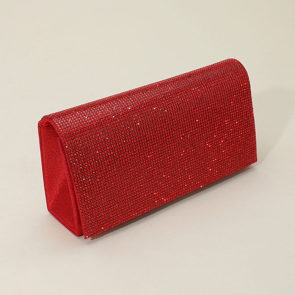 Madeline Love Red Bling Studded Box Evening Bag / Clutch / Crossbody Bag - Bags & Wallets