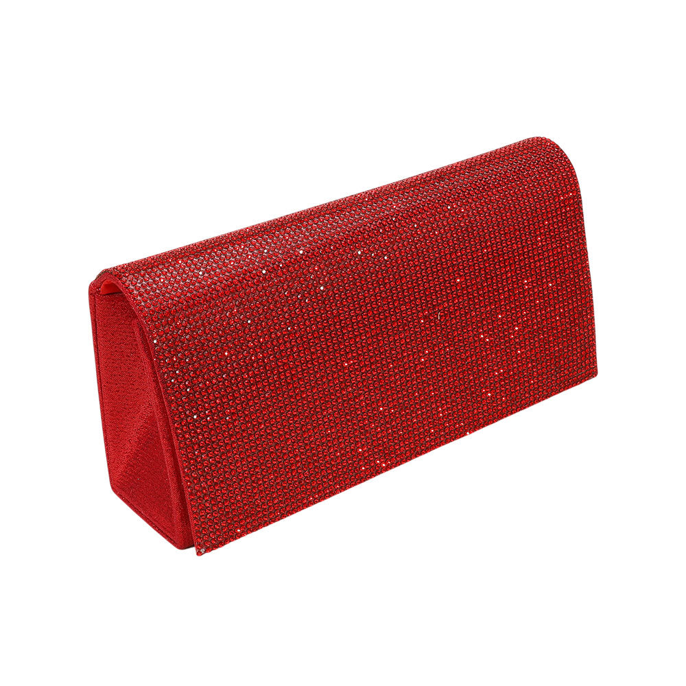 Madeline Love Red Bling Studded Box Evening Bag / Clutch / Crossbody Bag - Bags & Wallets - desc