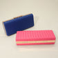 Madeline Love Navy Faux Leather Basket Weave Clutch Evening Bag / Crossbody Bag - Bags & Wallets - extra