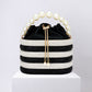 Madeline Love Black Bling Pearl Top Handle Drawstring Box Crossbody Bag - Bags & Wallets