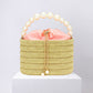 Madeline Love Gold Bling Pearl Top Handle Drawstring Box Crossbody Bag - Bags & Wallets