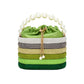 Madeline Love Green Bling Pearl Top Handle Drawstring Box Crossbody Bag - Bags & Wallets - desc