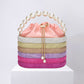 Madeline Love Pink Bling Pearl Top Handle Drawstring Box Crossbody Bag - Bags & Wallets